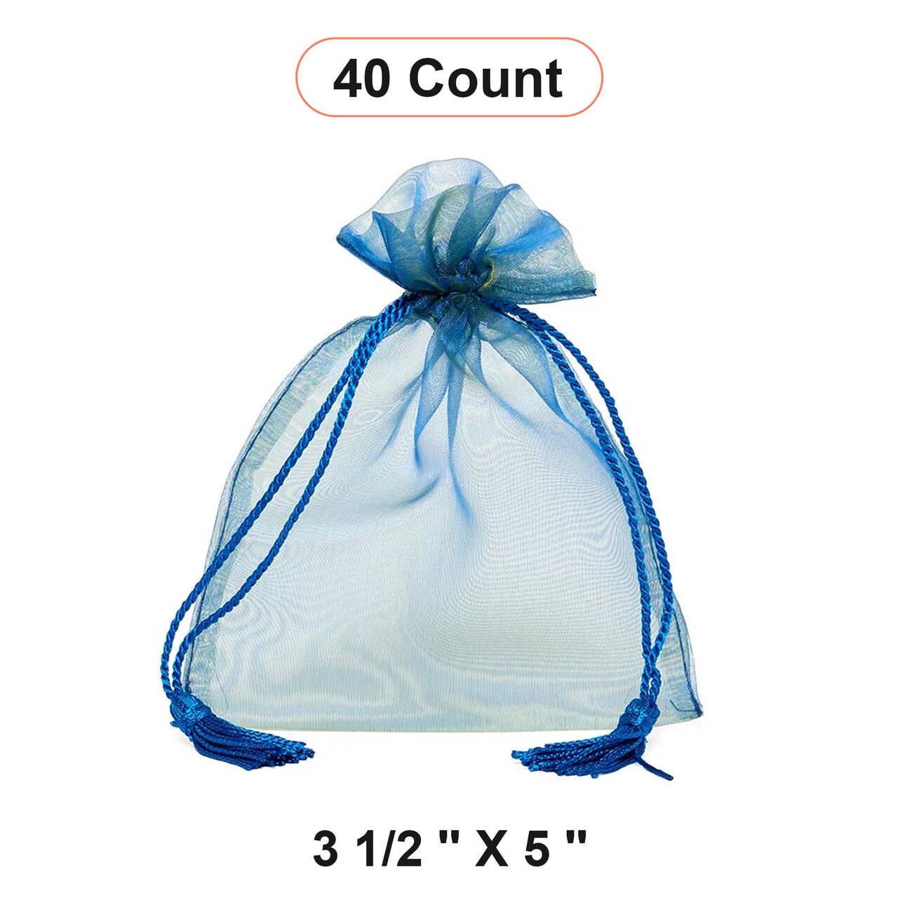 Jewel Tone Iridescent Sheer Tasseled Bags 5'' x 6 1/2'' for Packaging